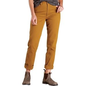 Toad&Co women’s Huron camel high-rise straight leg cotton twill pant